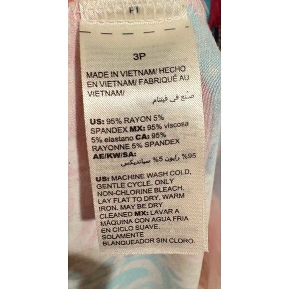 Chico's Bright Colors Paisley Print Short Sleeve Shift Dress Petite Size 16 (3) - Picture 9 of 9